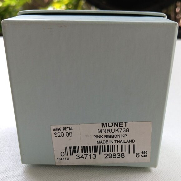 Monet Silvertone Enamel Pink Ribbon Trinket Box New Breast Cancer Awareness - Picture 3 of 10